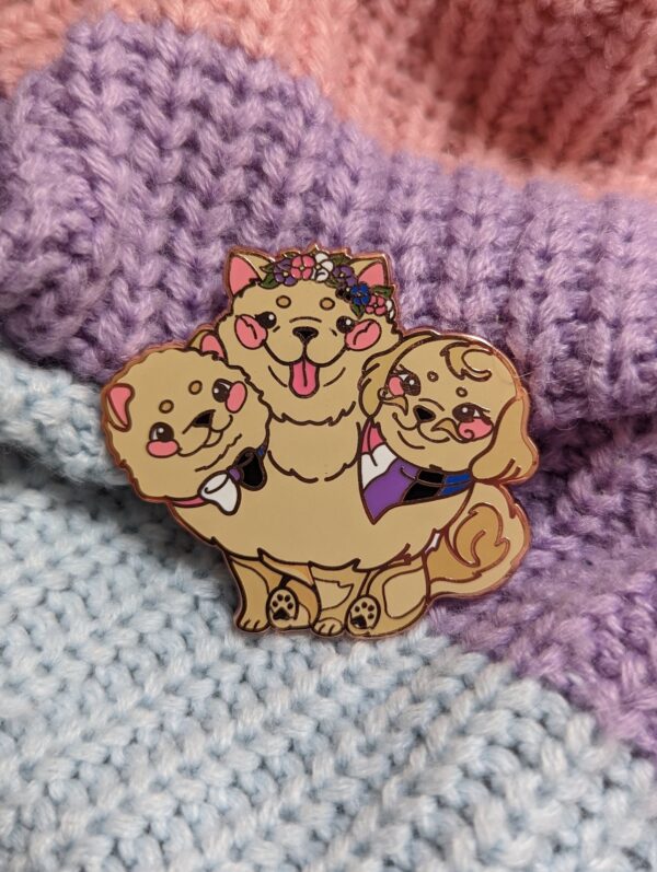Genderfluid Cerberus Enamel Pin