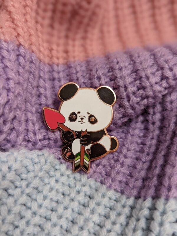 Aromantic Panda Enamel Pin