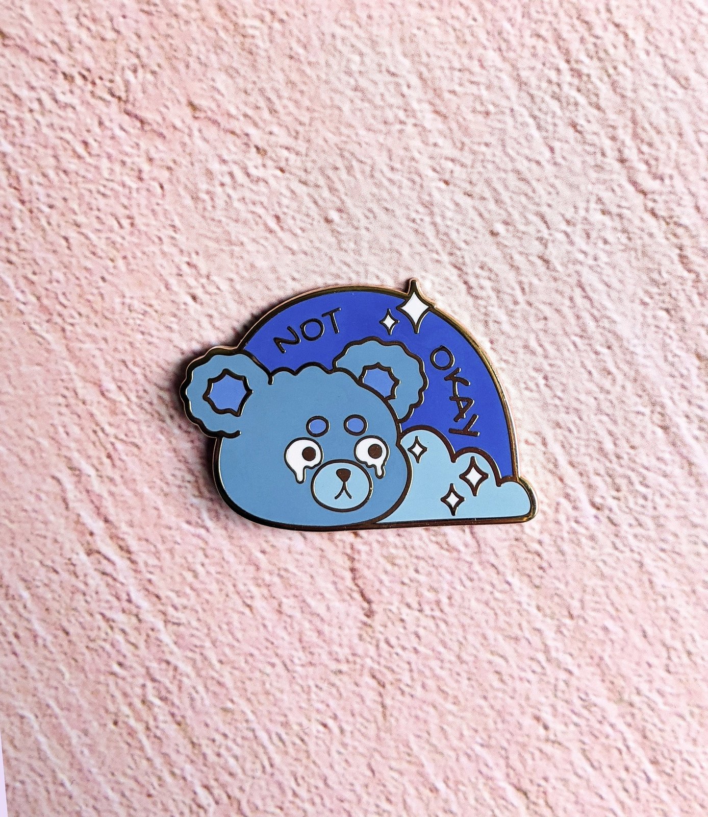Not Okay Bear Enamel Pin