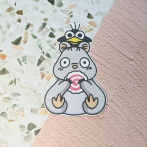 Cute Mouse and Bird Vinyl Sticker