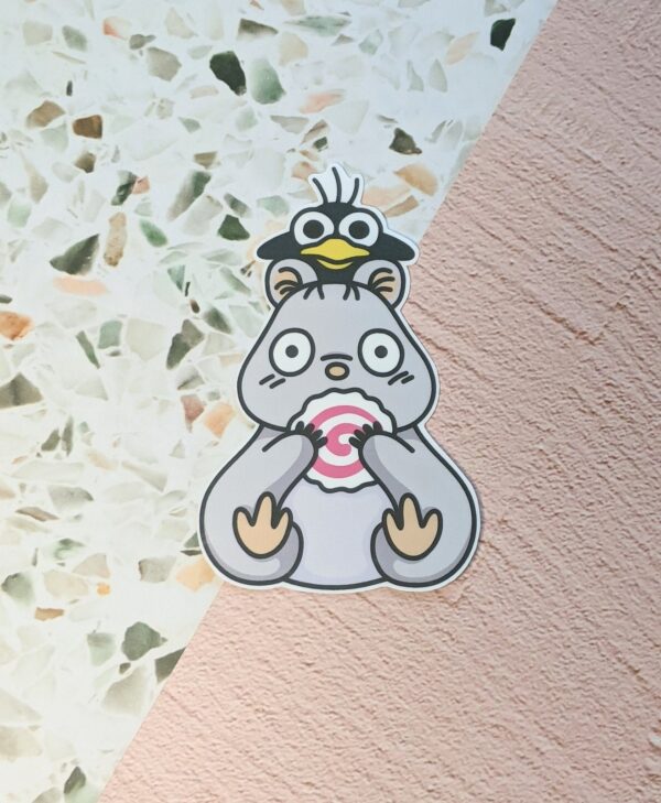 Cute Mouse and Bird Vinyl Sticker