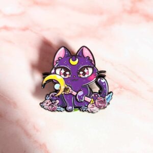 1.75" Lunar Cat Enamel Pin