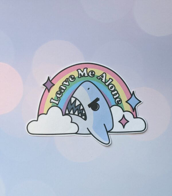 Angry Tony Shark Leave Me Alone Vinyl Sticker