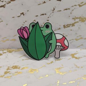 Shy Guy Frog Vinyl Sticker