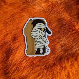 Mummy Dog Halloween Vinyl Sticker