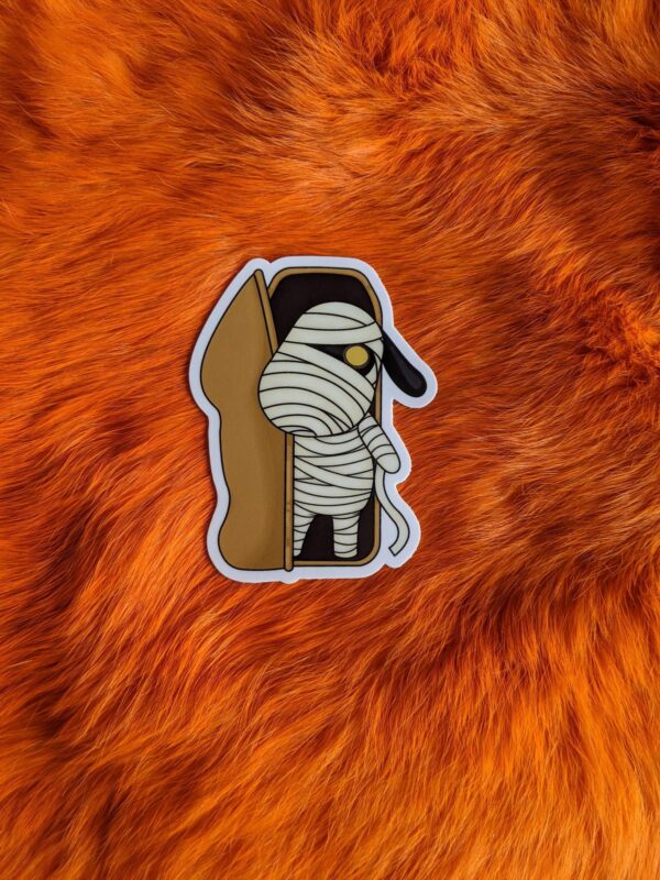 Mummy Dog Halloween Vinyl Sticker