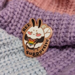 Bee Supportive Enamel Pin