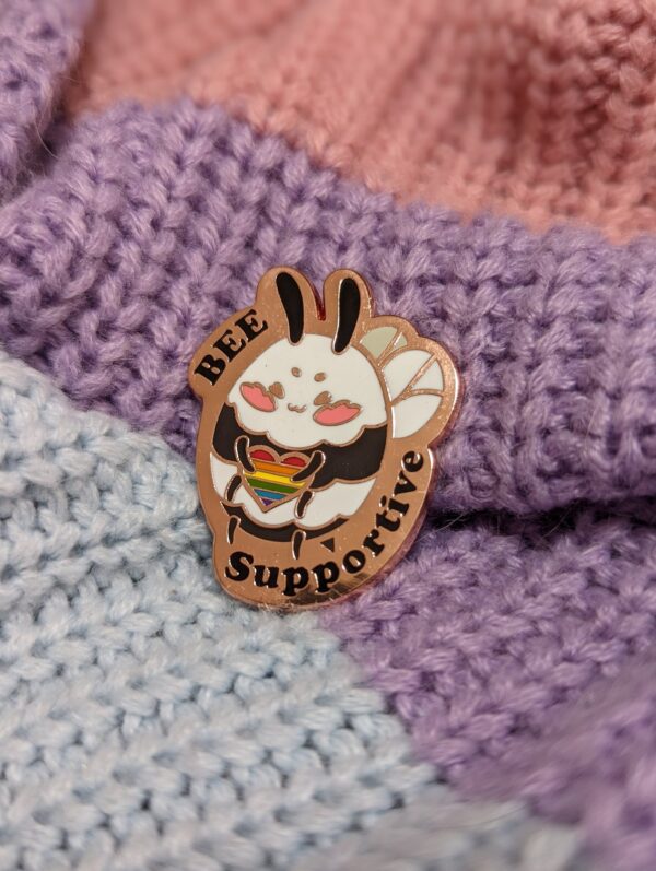 Bee Supportive Enamel Pin