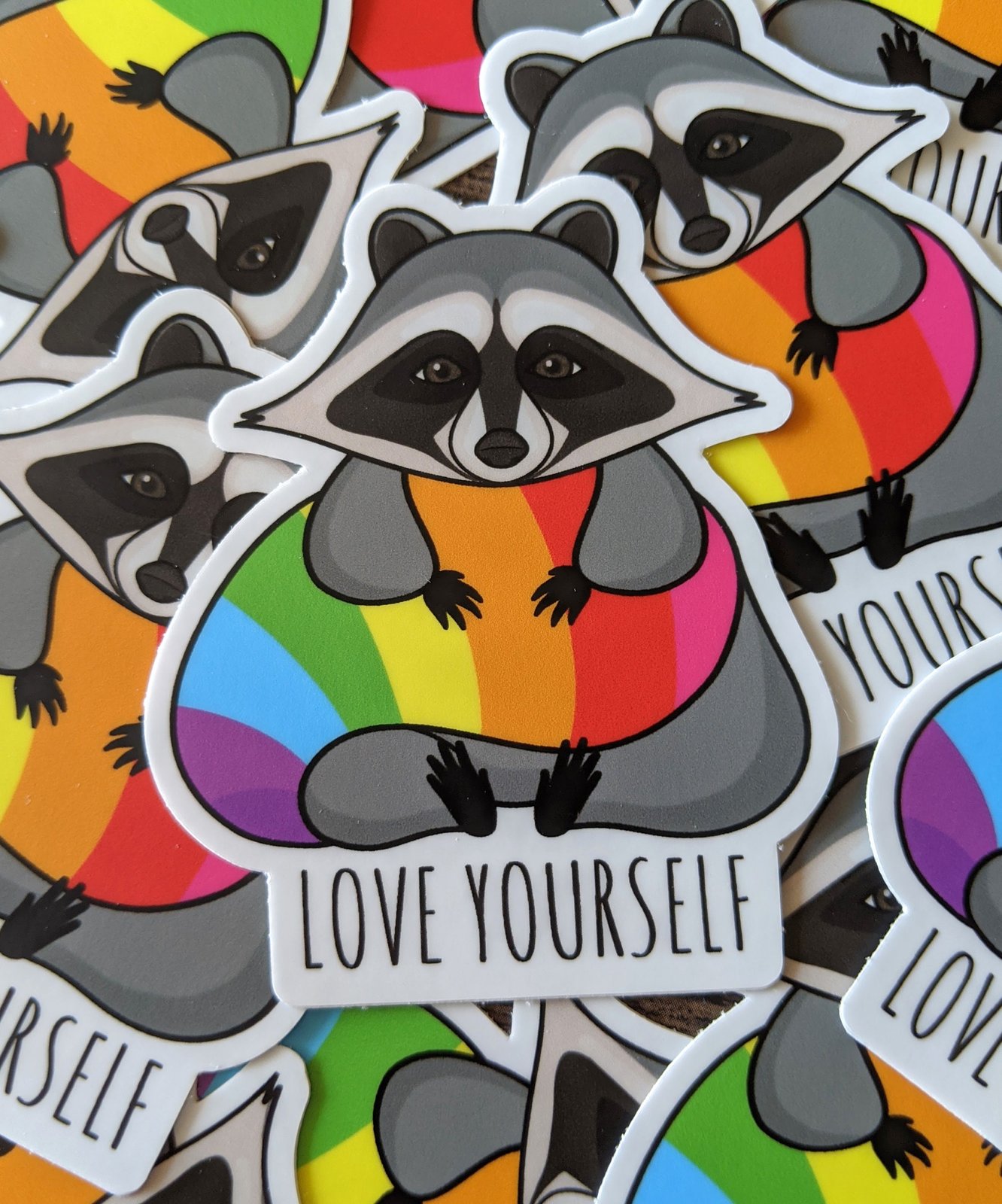 Love Yourself Pride Raccoon Sticker