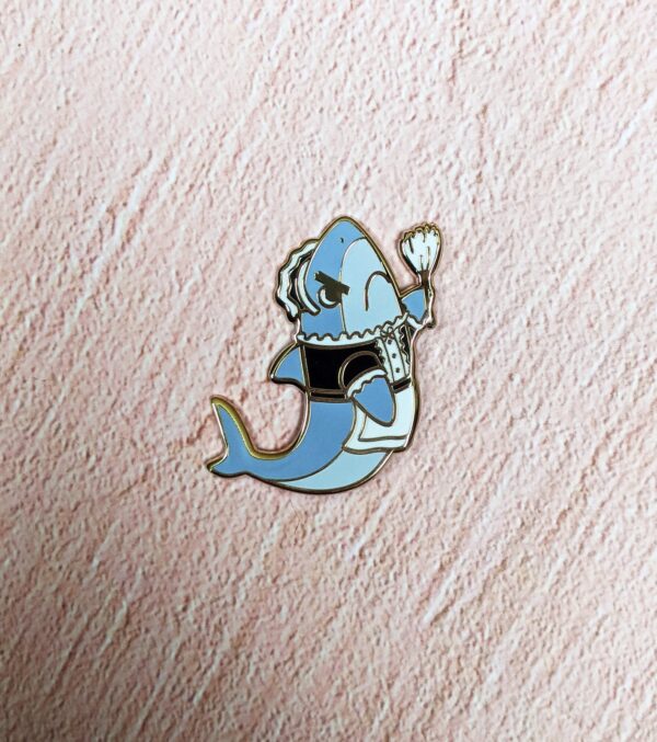 Angry Tony Maid Shark Enamel Pin