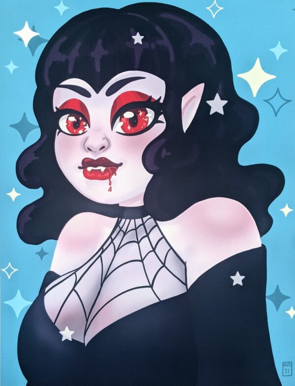 Cute Vampire Girl Print