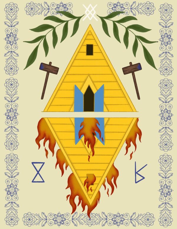 Burning Temple Print