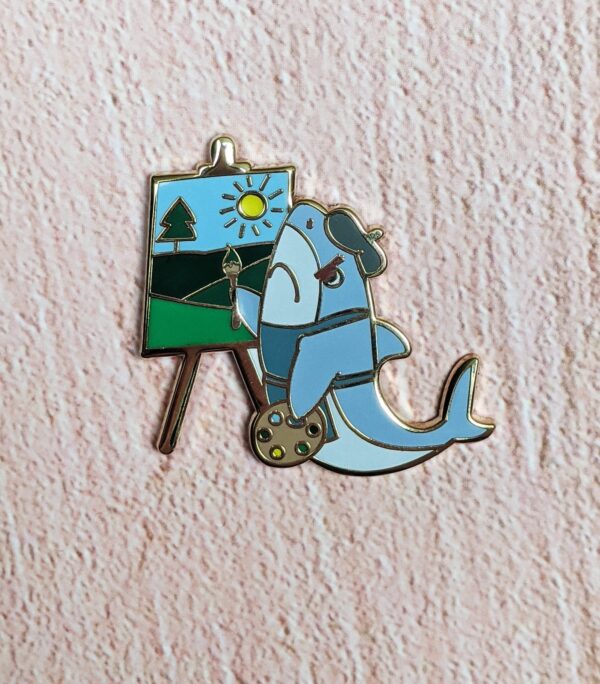 Artist Shark Enamel Pin
