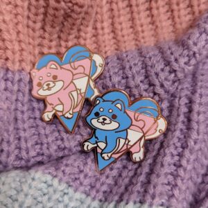 Trans Dogs Enamel Pins (M-F, F-M)