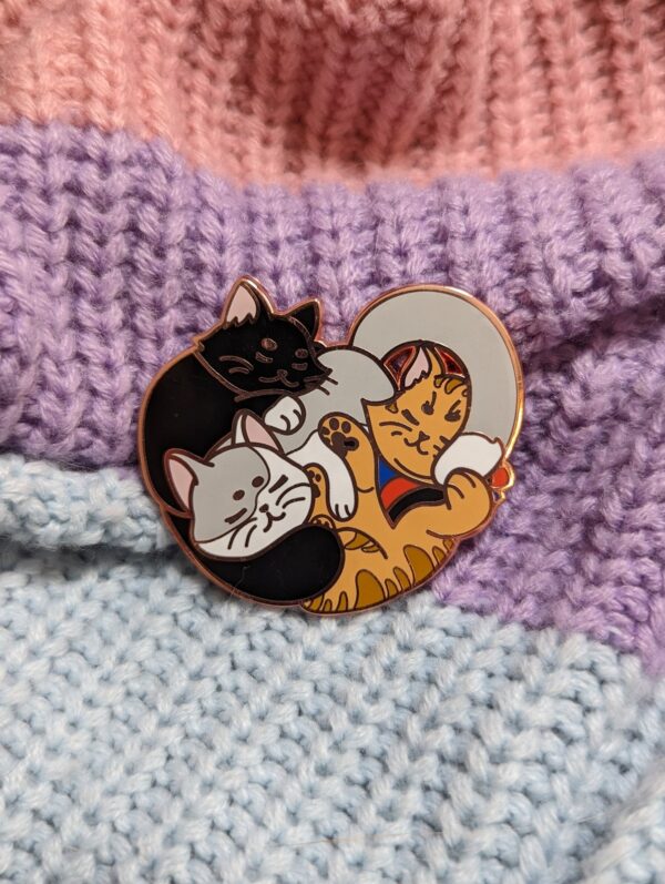 Polyamorous Cats Enamel Pin
