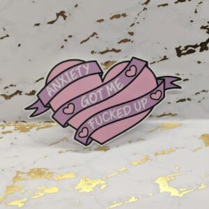 Anxiety Heart Vinyl Sticker