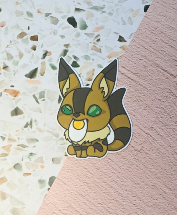 Fox with Egg Vinyl Sticker
