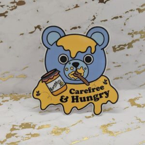 Carefree & Hungry Bear Vinyl Sticker
