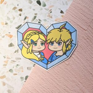 Cute Couple Heart Vinyl Sticker