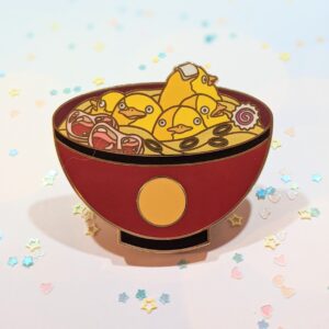 2" Ducks Ramen Bowl Enamel Pin