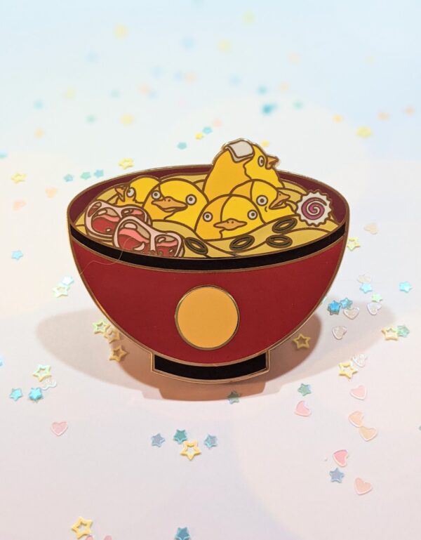 2" Ducks Ramen Bowl Enamel Pin