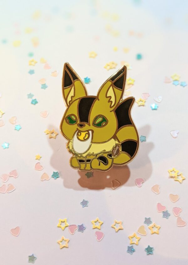 Fox with Egg Enamel Pin