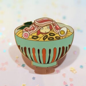 2" Fish Girl Ramen Bowl Enamel Pin
