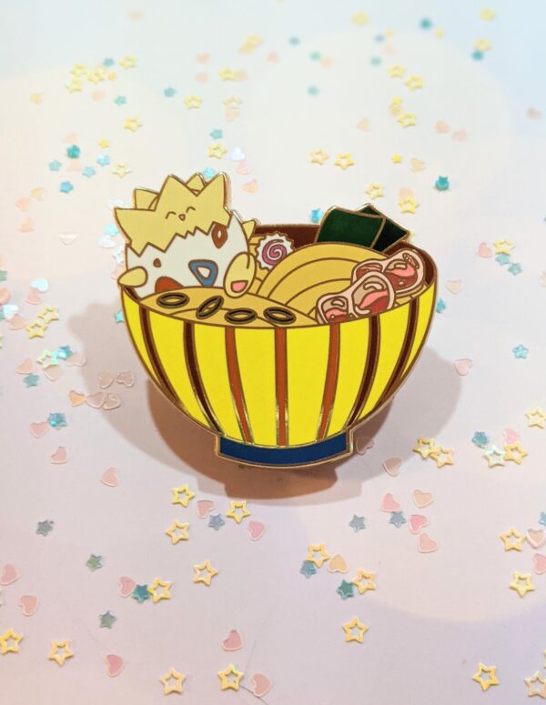 2" Happy Egg Ramen Bowl Enamel Pin