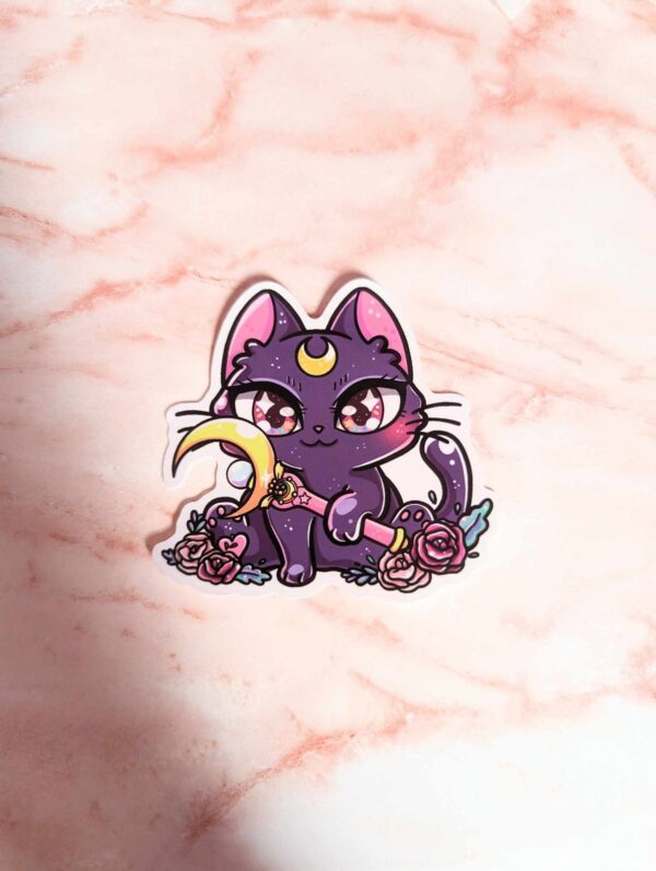 Lunar Cat Vinyl Sticker
