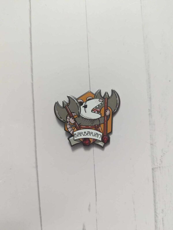 1.5" Barbarian RPG Possum Enamel Pin