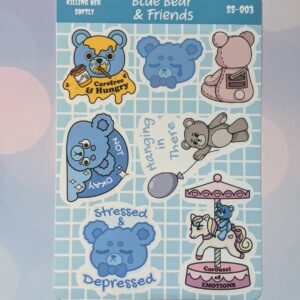 Blue Bear & Friends Sticker Sheet