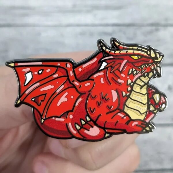 2" Red Dragon RPG Enemy Enamel Pin